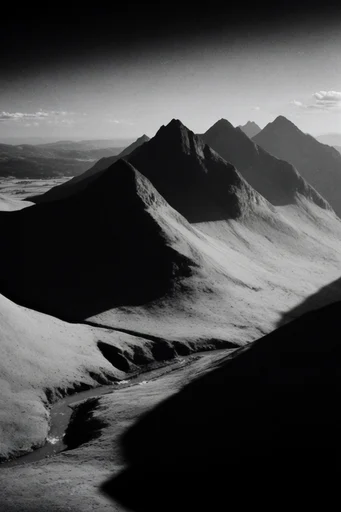 Stark Geometric Chiaroscuro style reference image — high-contrast black and white