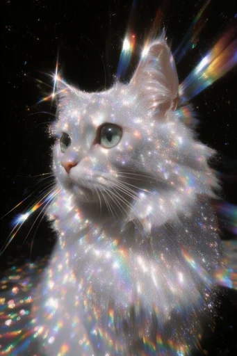 Cosmic Prismatic Glow style reference image — high contrast dark background