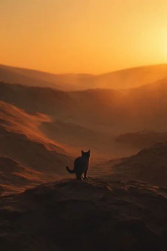 Amber Atmospheric Solitude style reference image — existential scale