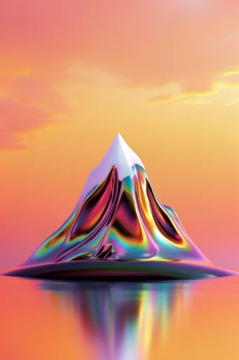 Iridescent Liquid Chrome style reference image — liquid chrome