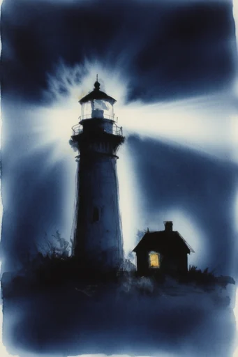 Nocturnal Silhouette Noir style reference image — soft focus dreamscape