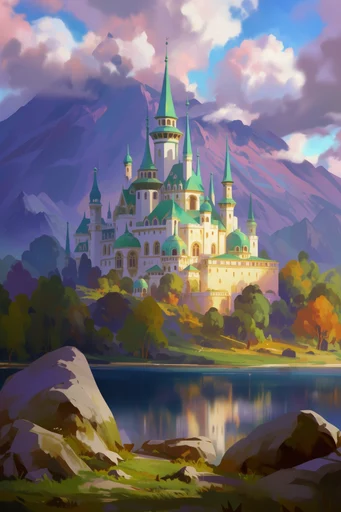 Vibrant Anime Escapism style reference image — serene water reflection