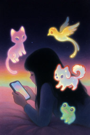 Neon Nocturnal Illustrative moodboard — generate AI images in this style