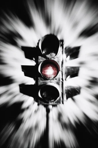 Cinematic Monochrome Noir style reference image — heavy film grain