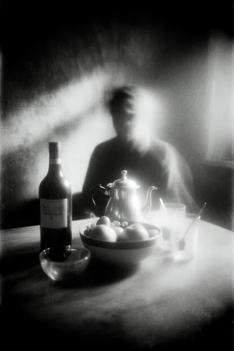 Spectral Darkroom Noir style reference image — grungy darkroom texture
