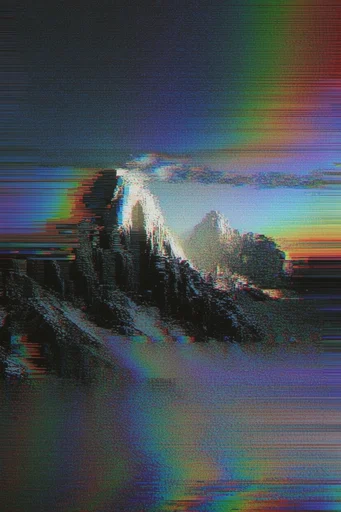 Synthetic Glitch Core style reference image — chromatic aberration