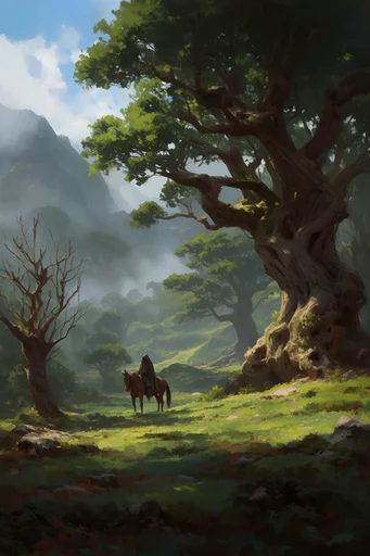 Mythic Overgrown Romanticism style reference image — cinematic high fantasy landscape