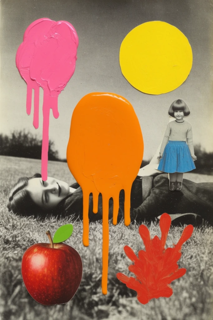 Surrealist Graphic Collage style AI image example 2