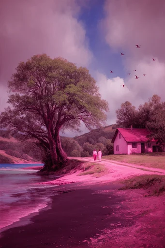 Surreal Neon Melancholy style AI image example 2