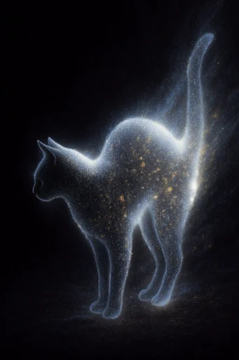 Luminous Cosmic Ether style reference image — celestial golden ember accents