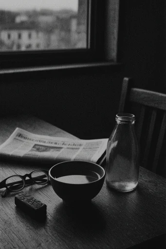 Cinematic Chiaroscuro Noir style reference image — high-contrast monochrome