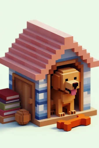 Cozy Isometric Voxel style reference image — MagicaVoxel render
