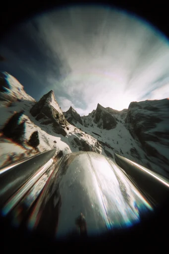 Distorted Cinematic Realism style reference image — fisheye lens distortion