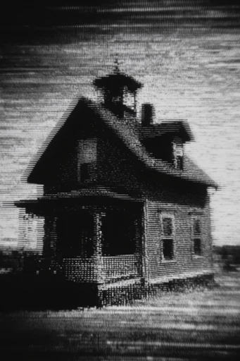 Corrupted Analog Noir style reference image — high-contrast static noise