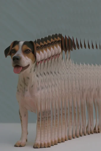Kinetic Fragmented Realism style reference image — surreal temporal displacement