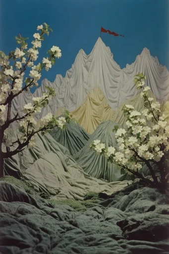 Surreal Retro Collage style reference image — vintage paper collage