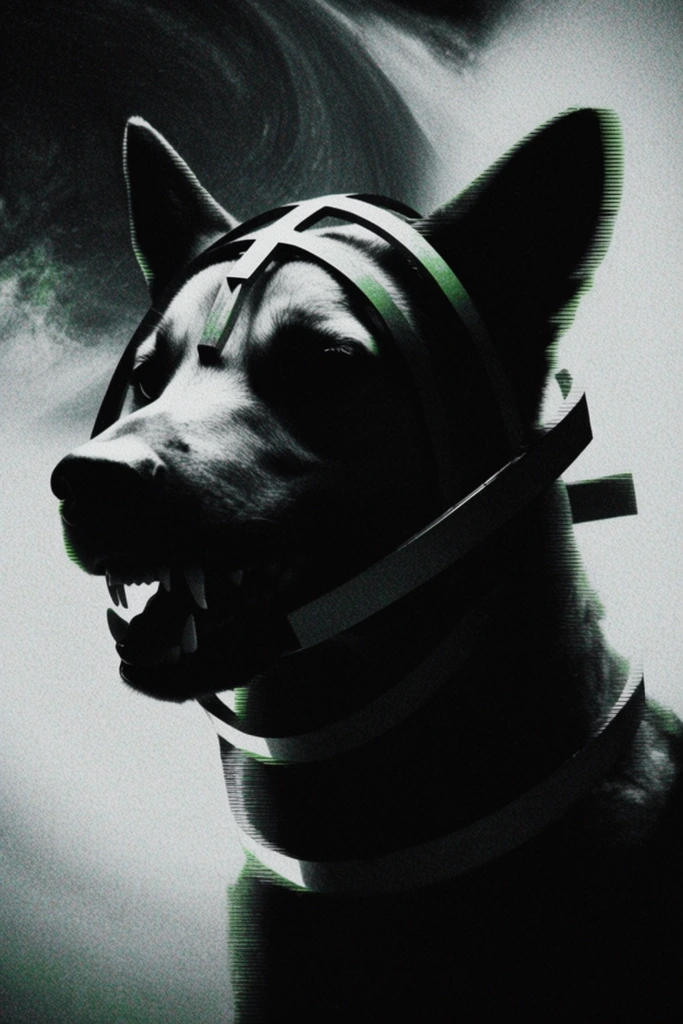 Distorted Cinematic Melancholia style AI image example 3