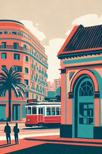 Retro Risograph Printmaker style reference image — risograph print style