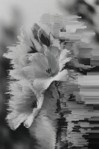 Monochrome Digital Decay style reference image — chromatic aberration