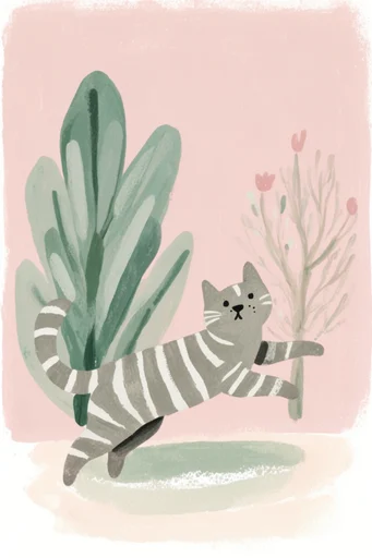Naive Folk Gouache style reference image — stippled texture