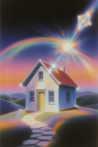 Prismatic Retro Cosmicism style AI image example 4