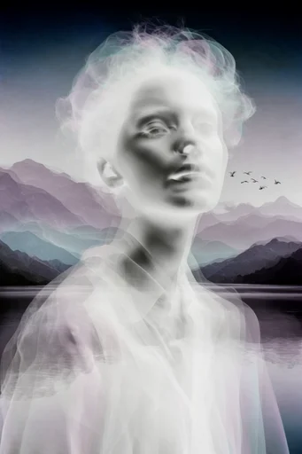 Ethereal Spectral Noir style reference image — high-contrast monochrome
