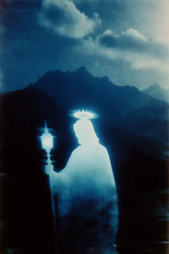 Ethereal Cyanotype Dreamscape style reference image — cyanotype monochrome