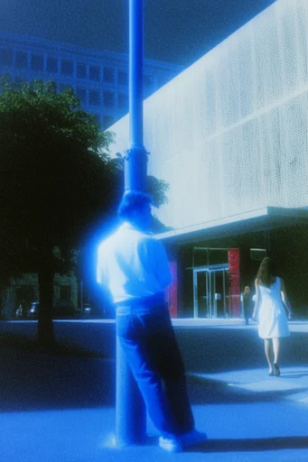 Electric Cobalt Noir style reference image — electric cobalt blue lighting