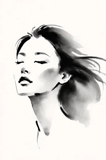 Minimalist Zen Ink style reference image — textured rice paper