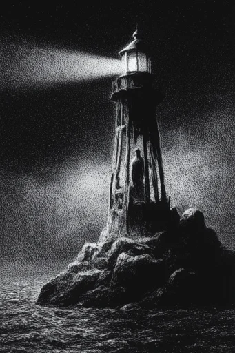 Nocturnal Stipple Noir style reference image — mezzotint texture