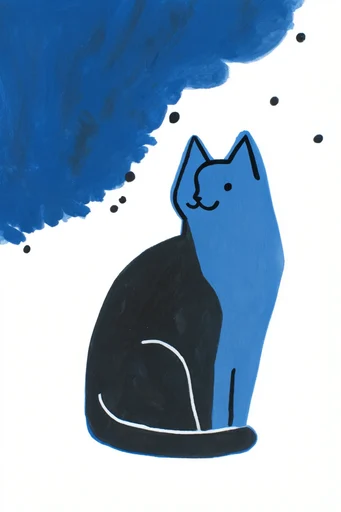 Minimalist Whimsical Ink style reference image — stylized graphic silhouettes