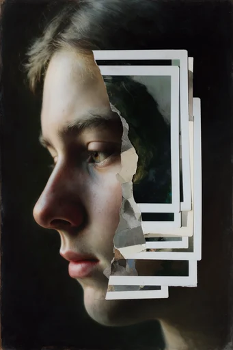 Fragmented Analog Surrealism moodboard — generate AI images in this style