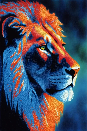 Luminous Thermal Pointillism style AI image example 3