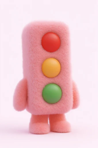 Plush Whimsical 3D style reference image — tactile plush texture