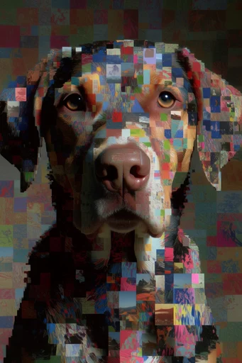 Fragmented Neon Surrealism style reference image — prismatic refraction