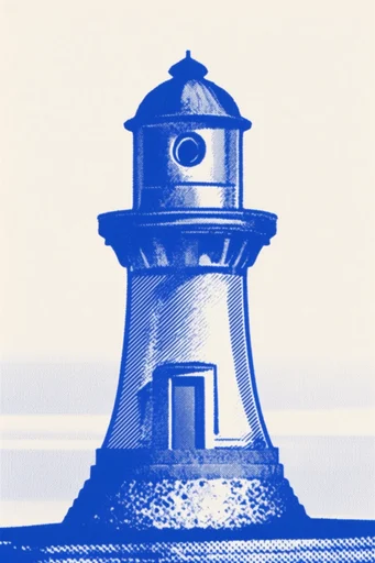 Tactile Risograph Duotone style reference image — textured off-white paper