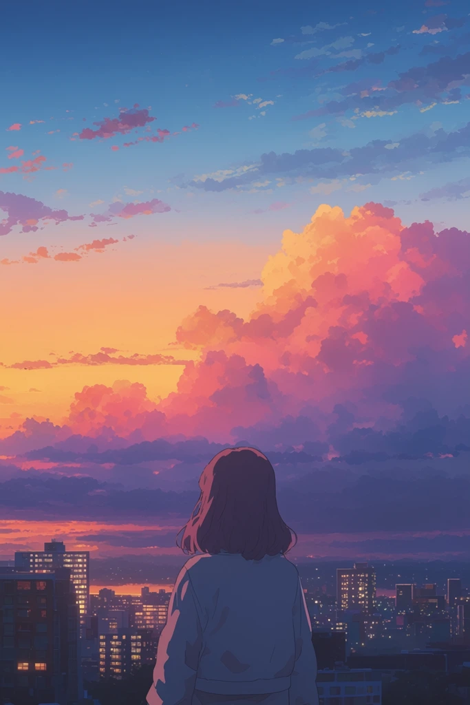 Nostalgic Twilight Anime style AI image example 2