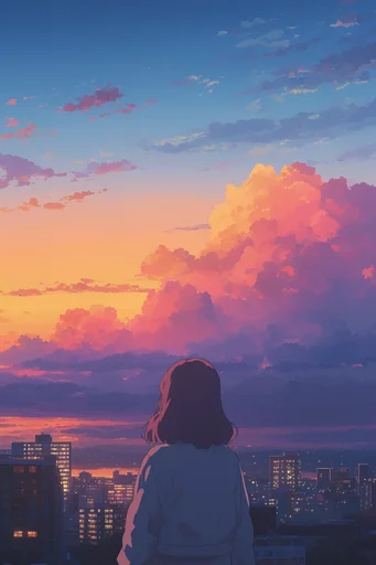 Nostalgic Twilight Anime style AI image example 2