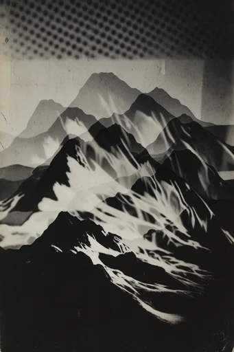 Fragmented Analog Noir style reference image — high-contrast monochrome