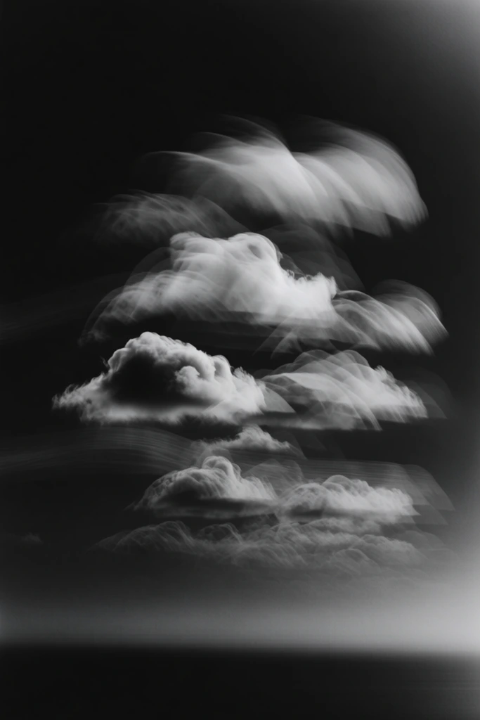 Monochromatic Kinetic Surrealism style AI image example 2
