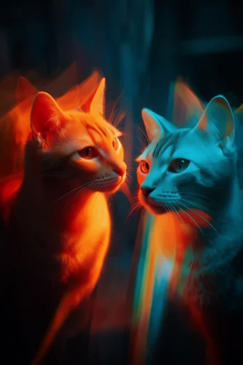 Kinetic Neon Nocturne style reference image — teal and amber lighting