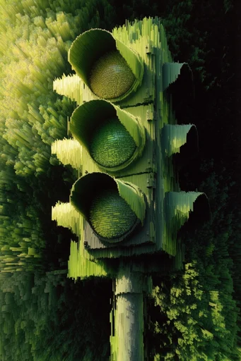 Digital Chlorophyll Glitch style reference image — surreal nature