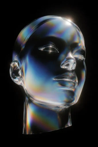 Spectral Glass Minimalism style reference image — minimalist 3D glass render