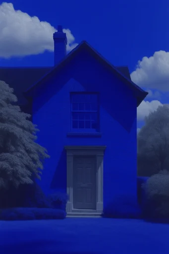 Cinematic Cobalt Minimalism style reference image — minimalist solid color background