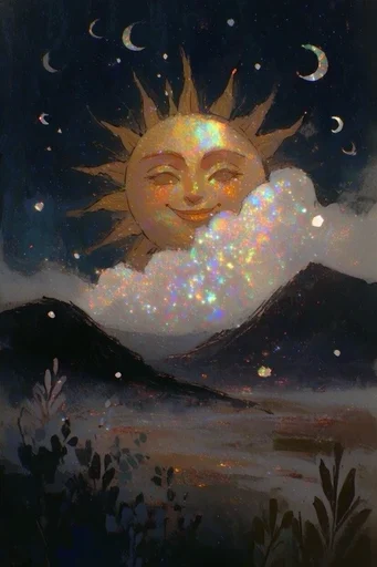 Ethereal Cosmic Surrealism style reference image — analog film grain