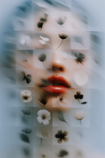 Tactile Gloss Distortion style reference image — macro beauty photography