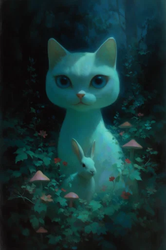 Ethereal Nocturnal Luminescence style reference image — chiaroscuro lighting