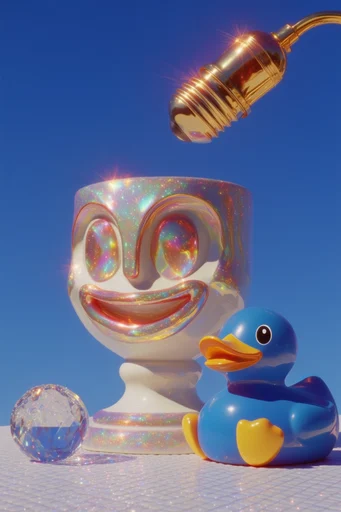 Prismatic Rhinestone Surrealism style reference image — glitter-texture