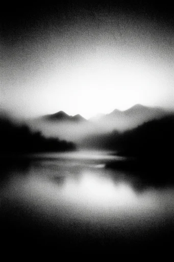 Ethereal Analog Noir style reference image — heavy film grain