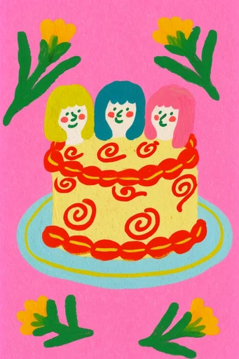 Vibrant Naive Whimsy style reference image — playful folk art influence